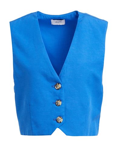 Woman Tailored Vest Bright blue Size M Viscose, Linen