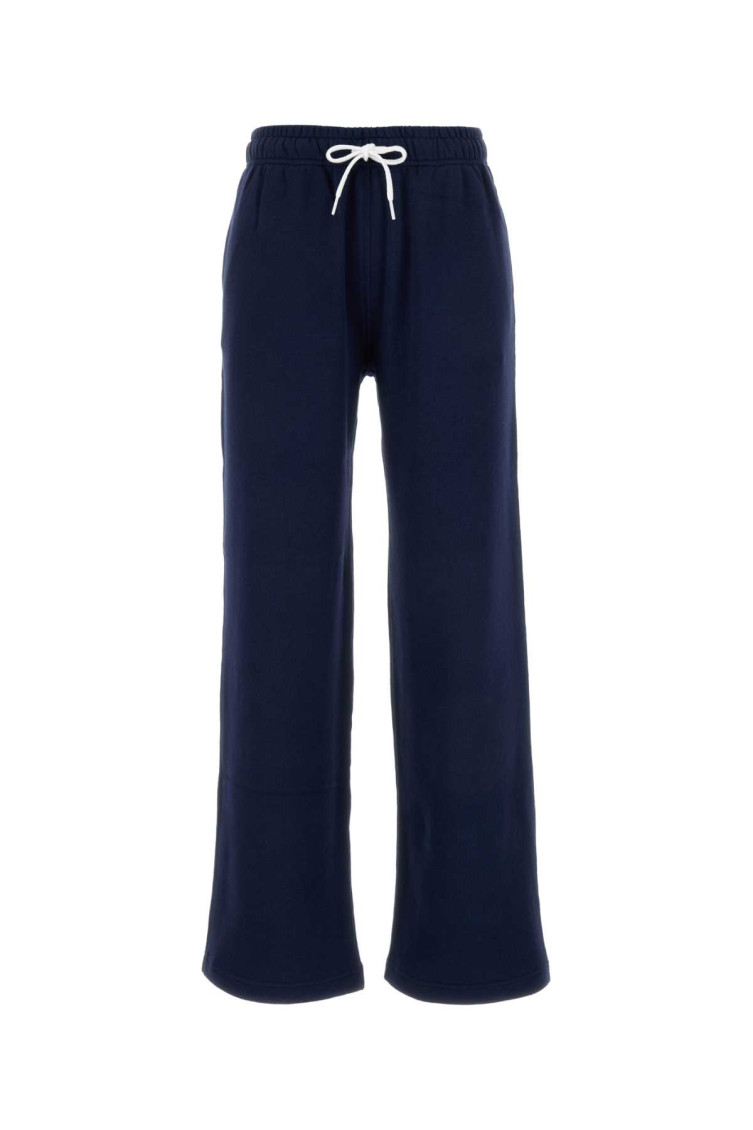 Navy Blue drawstring-waist track pants