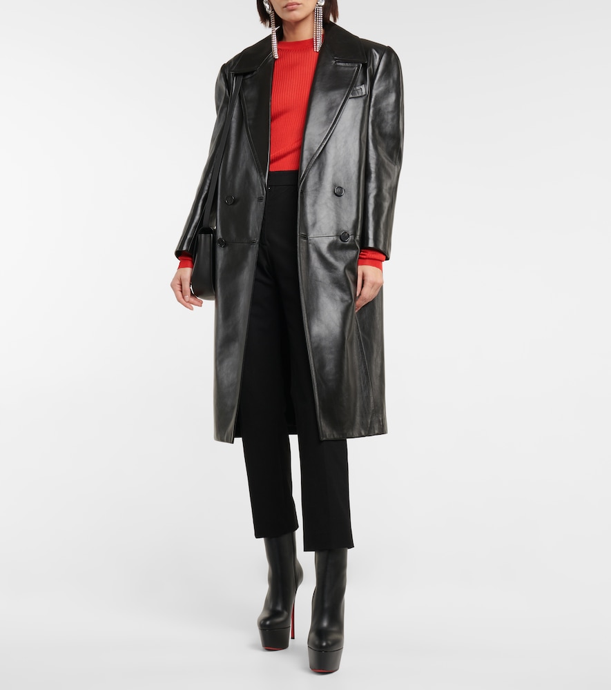 Leather platform boots
