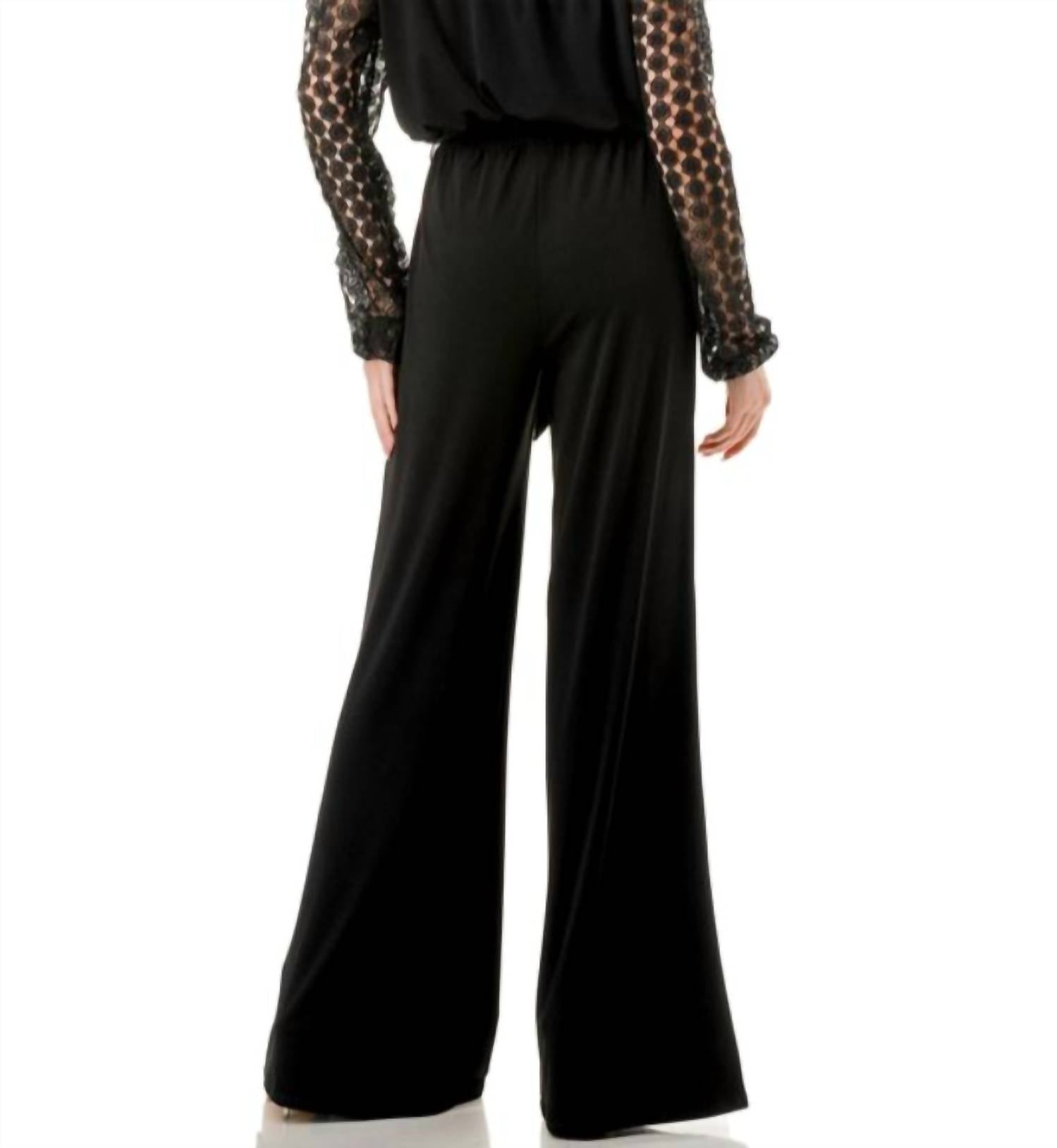 Lace Sleeve Jumpsuit In Black