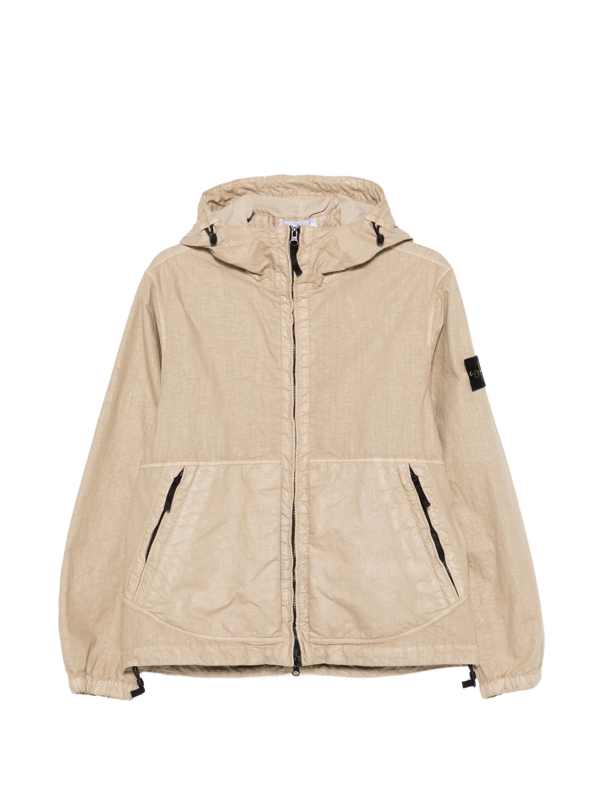 Lined Hooded Jacket with Fixed Drawcord - Size M