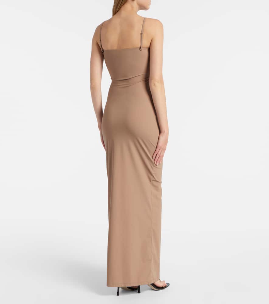 Ruched jersey maxi dress