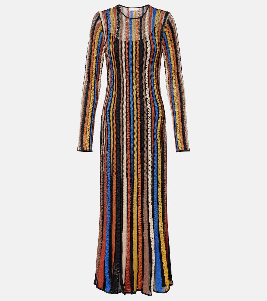 Albie striped lamé maxi dress