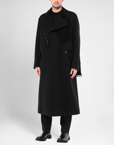 Man Coat Black Size 38 Virgin Wool, Cotton, Lambskin