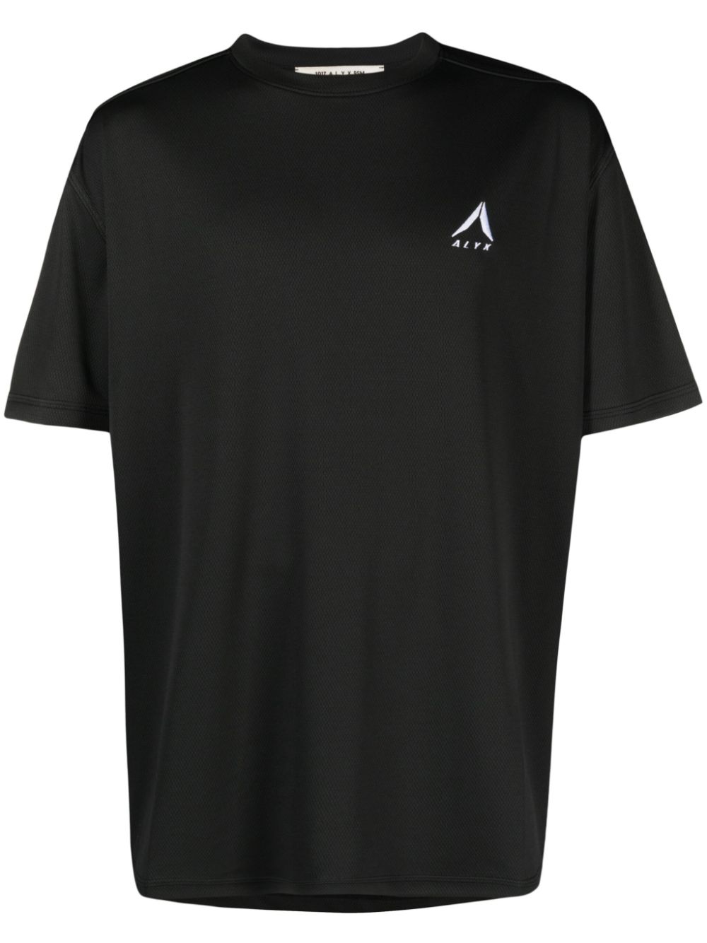 Logo-embroidered mesh T-shirt - Black