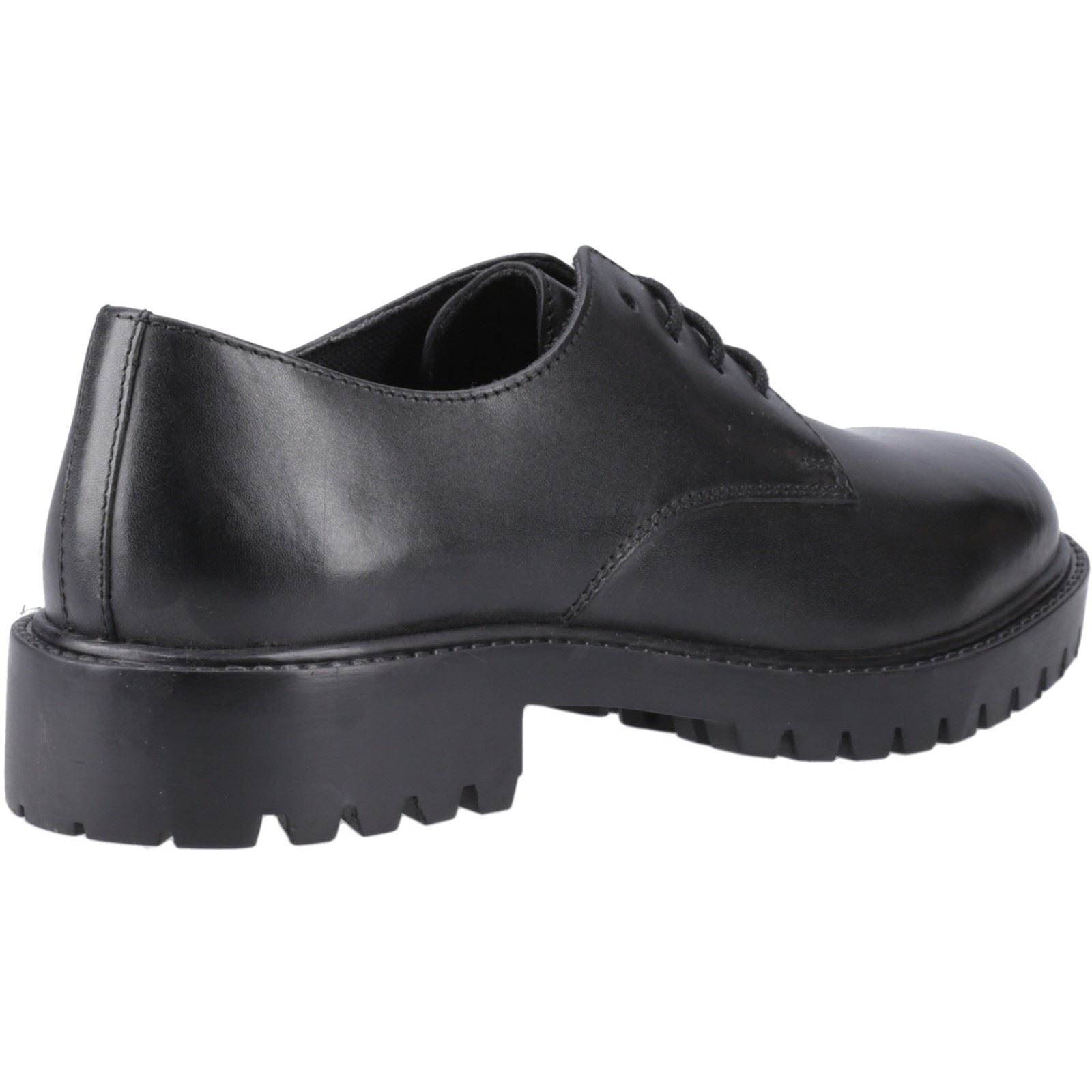 Hush Puppies Aubrey Lace Up Leather Youth Girl's Black Derby Shoe