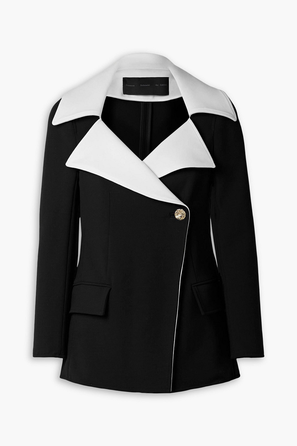 Two-tone stretch-wool blazer