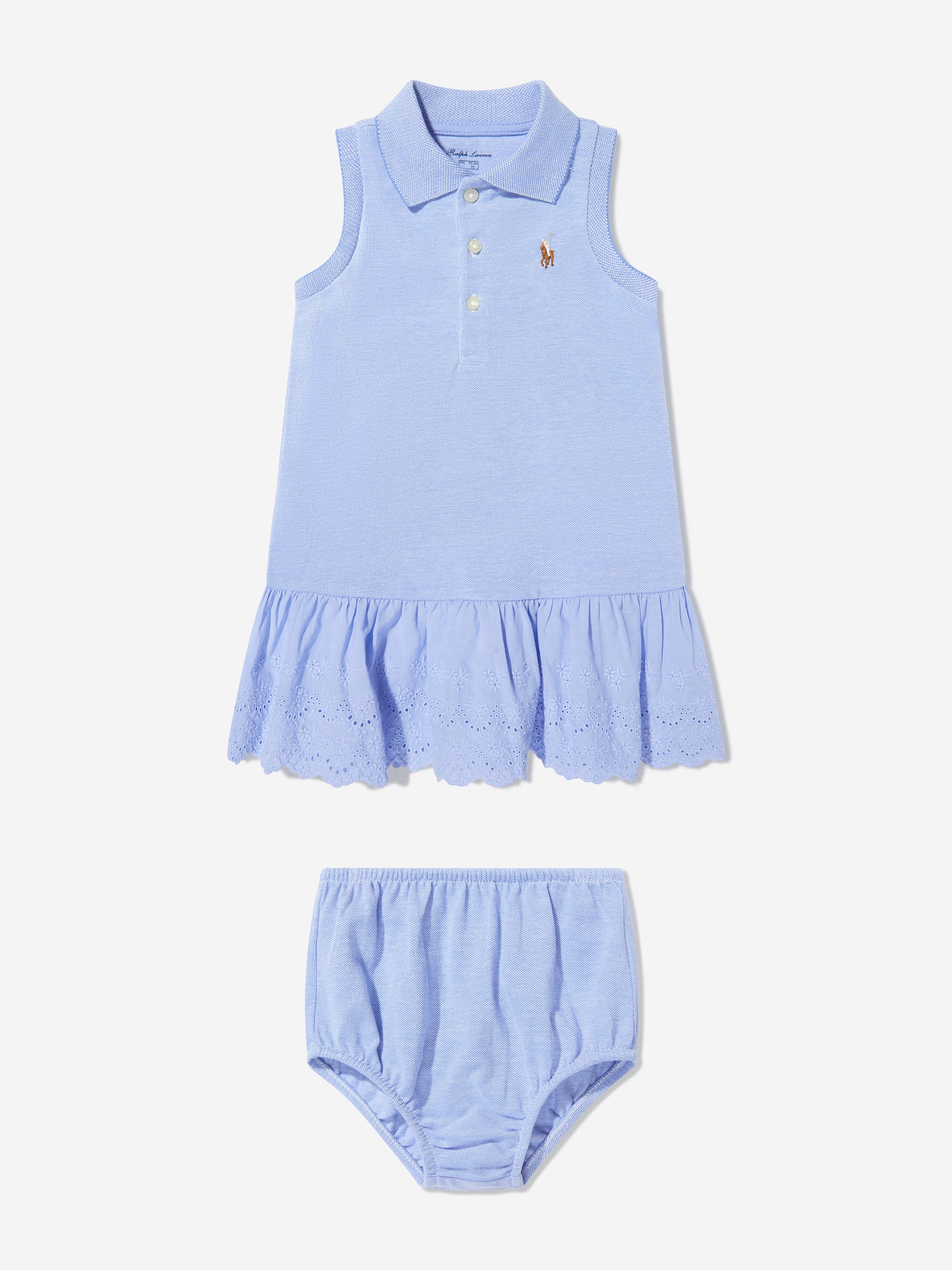 Ralph Lauren Baby Girls Sleeveless Polo Dress in Blue 12 - 18 Mths