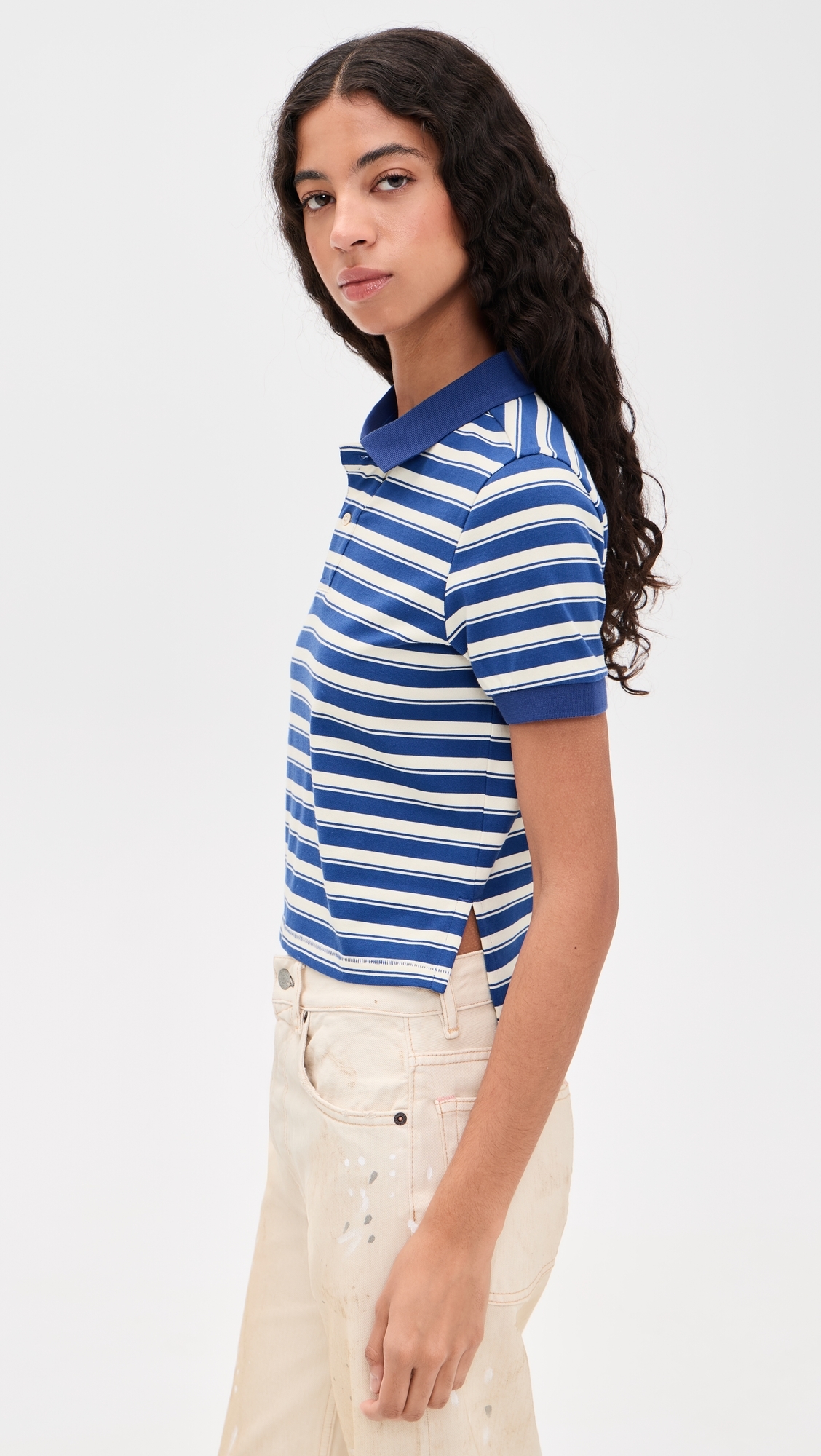 Shrunken Polo Blue Stripe Multi