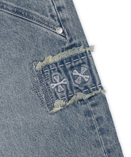 XP284 Boro Patchwork Bermuda Denim Pants
