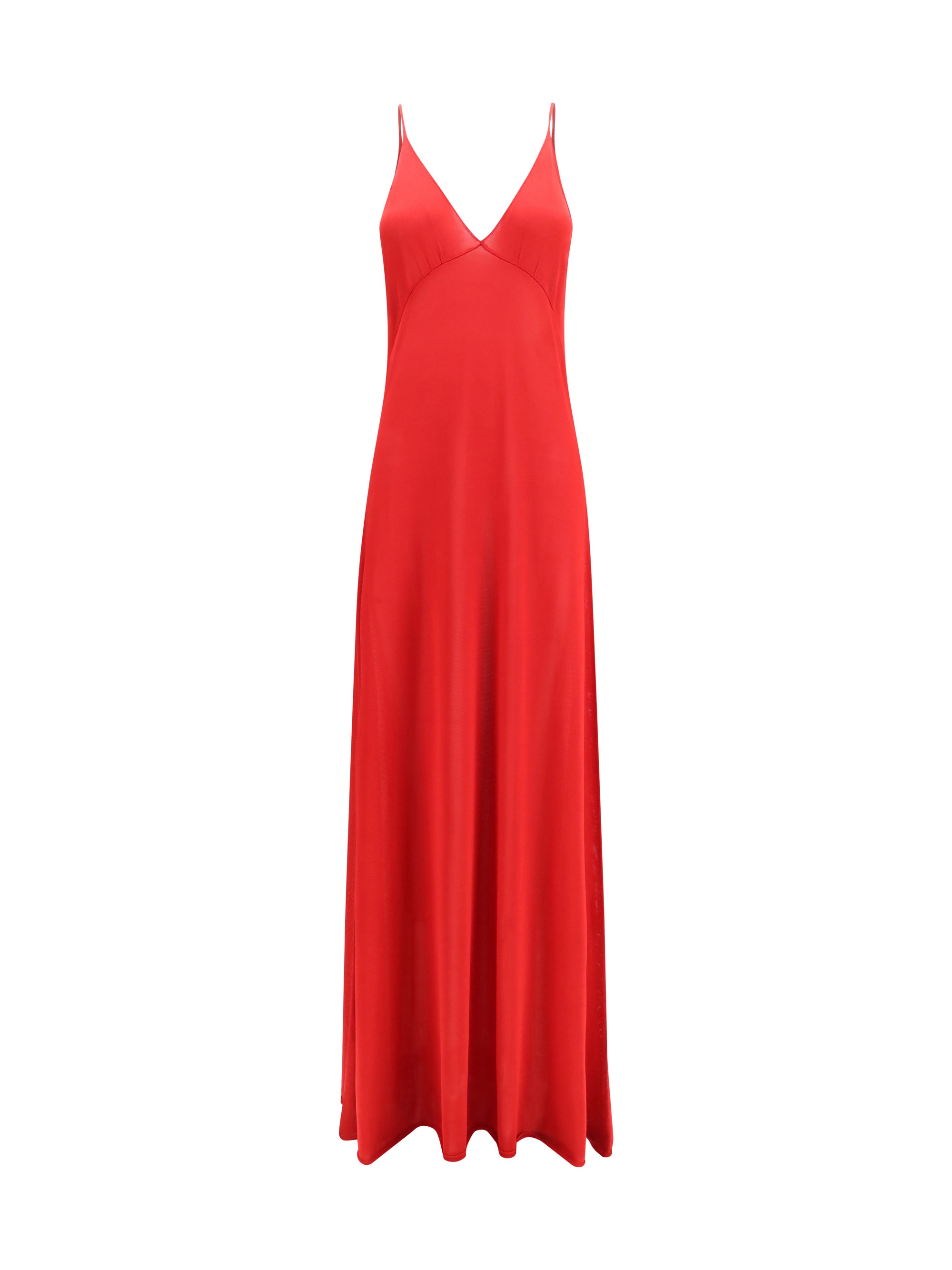 Silk Slip Dress — Red