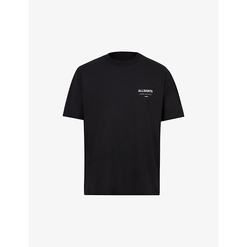Mens Jet Black Underground Graphic-print Cotton T-shirt