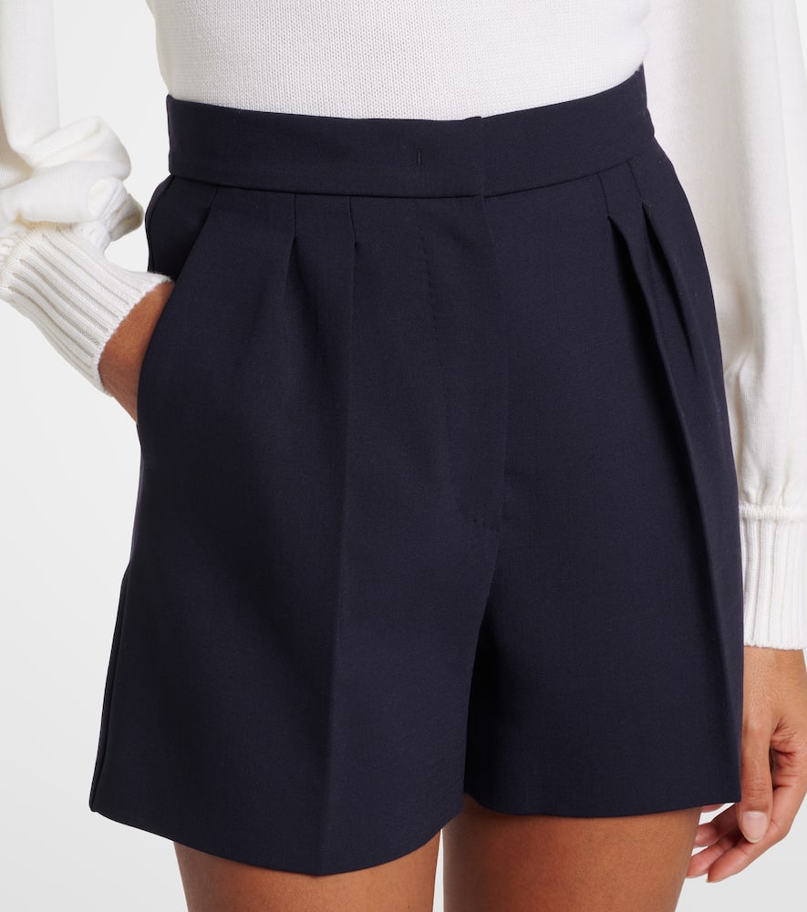 Zic high-rise wool-blend canvas shorts