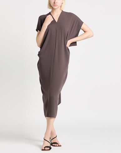 Woman Maxi dress Brown Size 6 Polyester