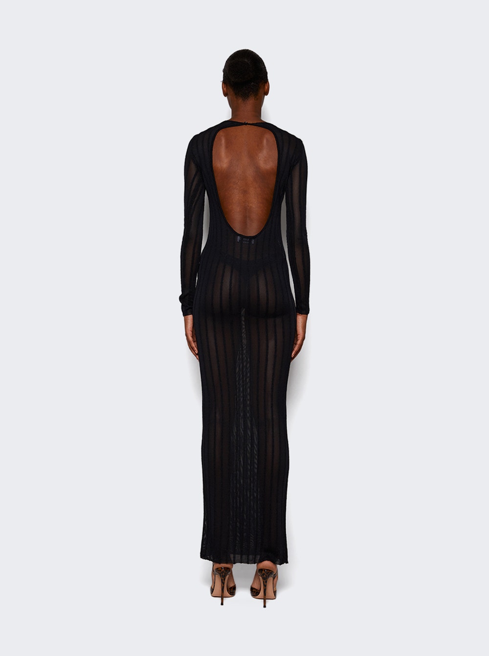 Logo-embroidered maxi dress - Black