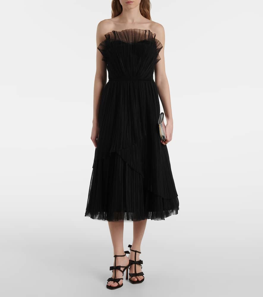 Dorea plissé tiered cocktail dress