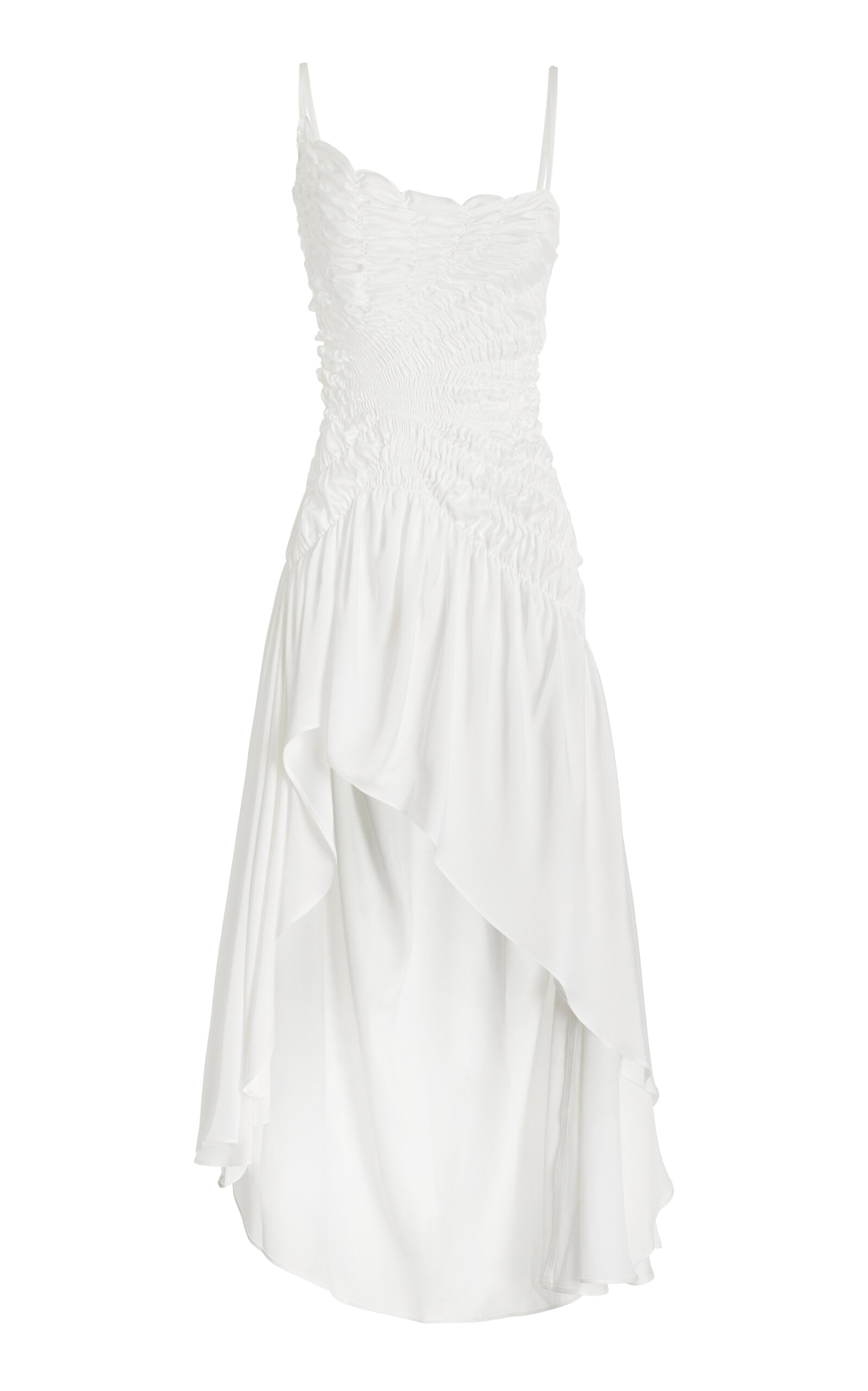 Exclusive Celestial Shirred-Satin Midi Dress - Moda Operandi