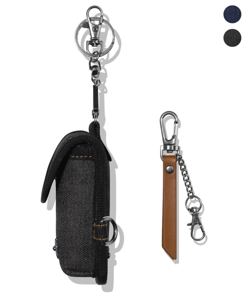 Denim Star Rivet Multi Pouch Keyring_2color