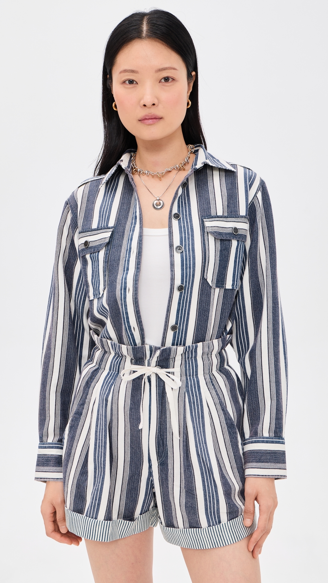 Gelva Shirt Ecru/Blue