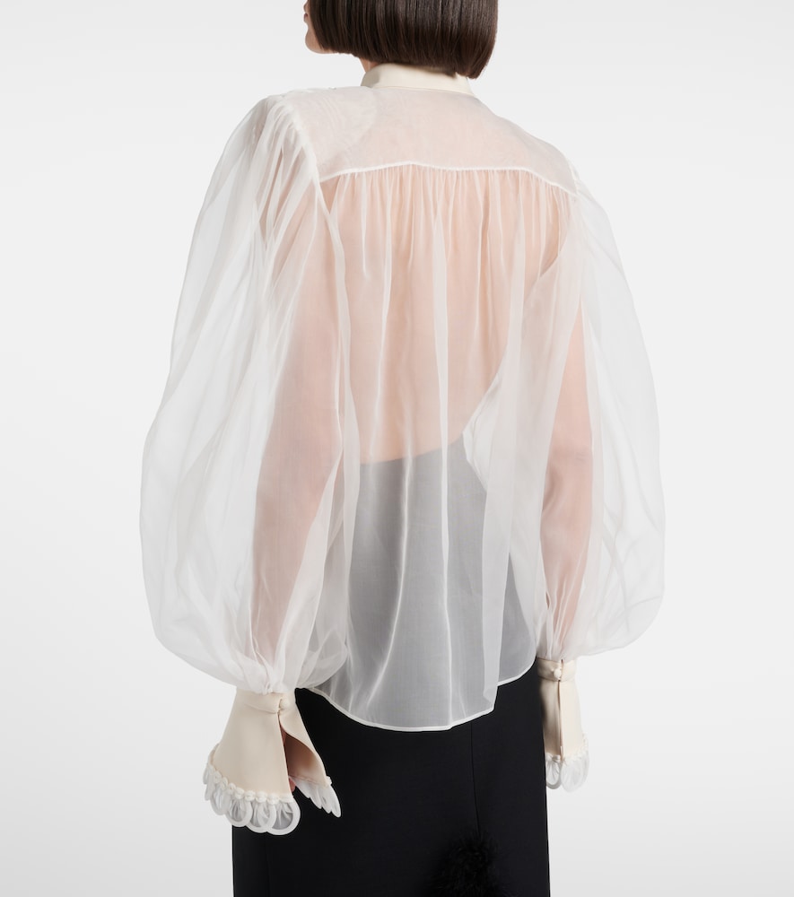 Sheer silk organza blouse