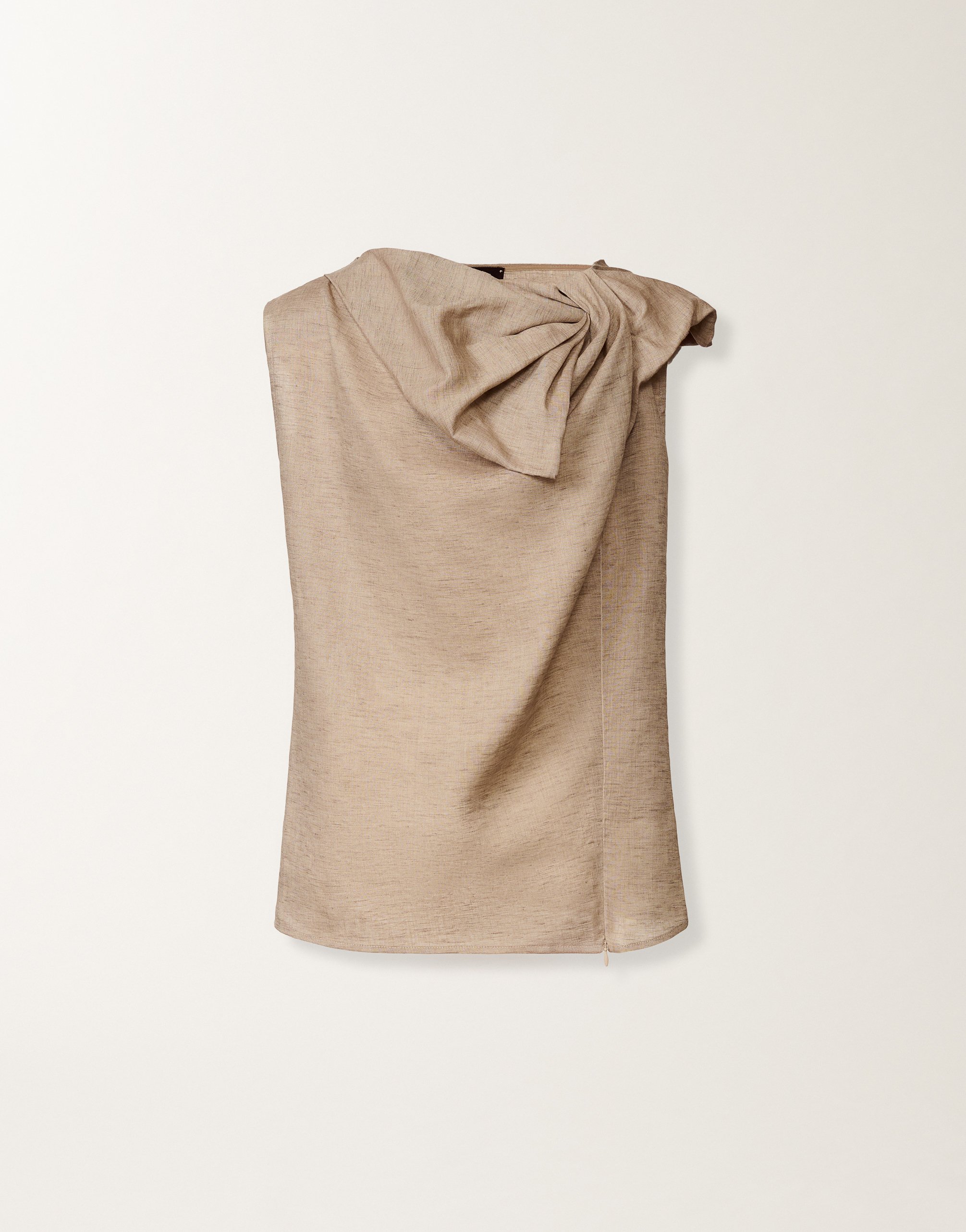 Linen top in taupe