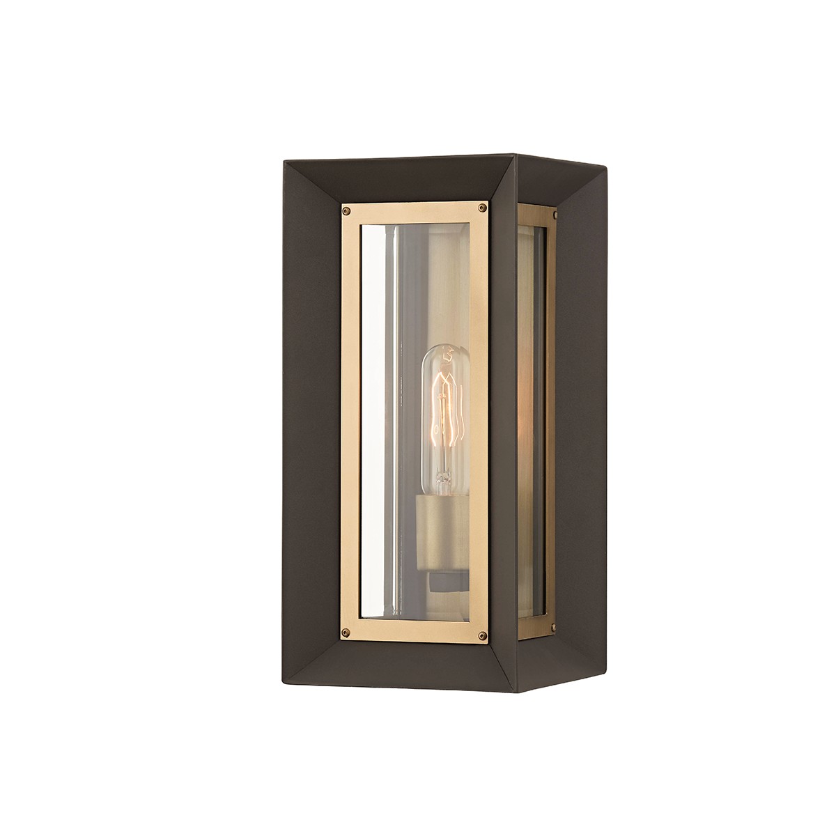 Lowry 1-Light Outdoor Wall Sconce in Textured Bronze/Patina Bra