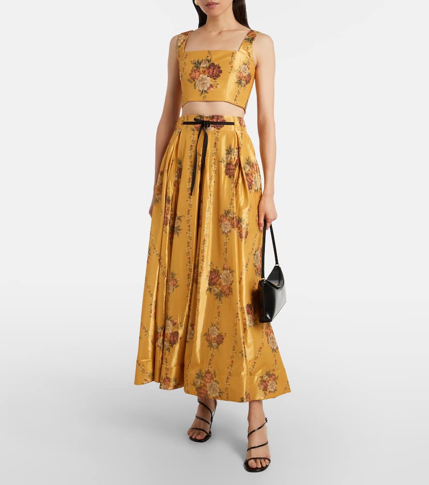 Amanda floral cotton-blend crop top