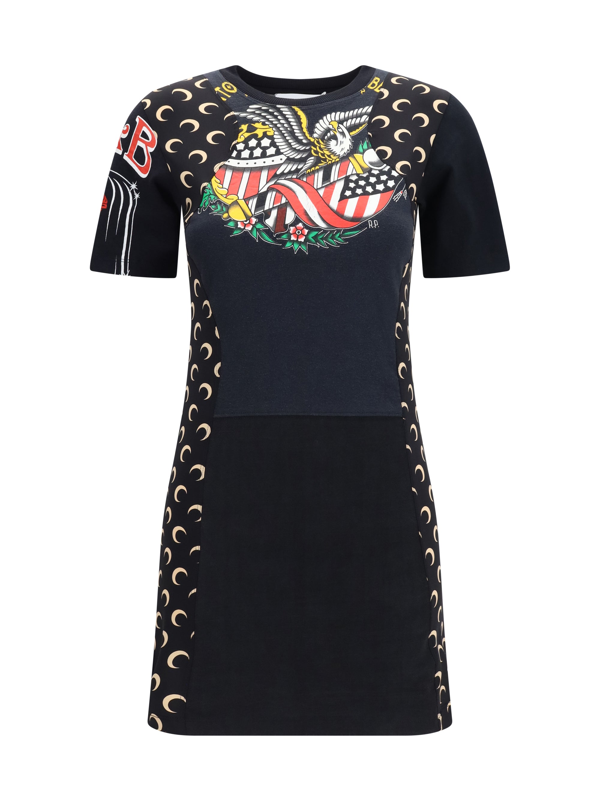 Logo-Embroidered Recycled Jersey Dress — Black