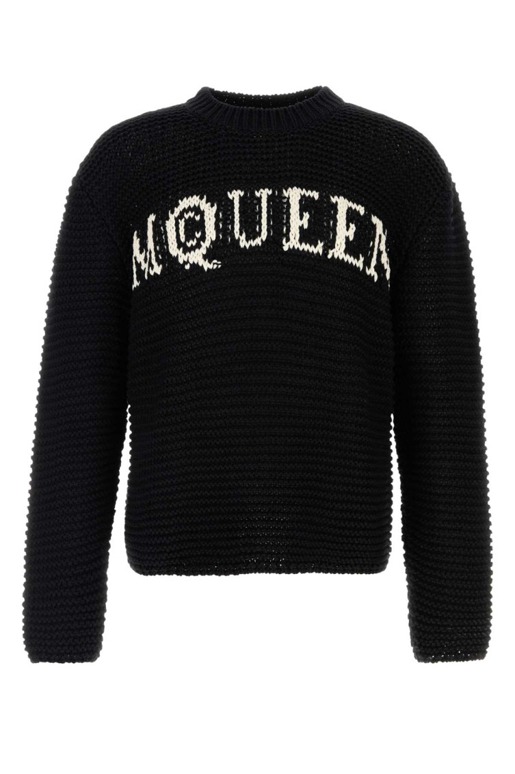 Black crochet sweater