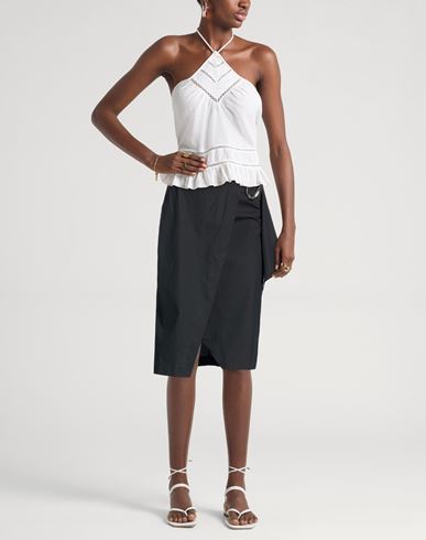 Woman Midi skirt Black Size 2 Cotton, Polyamide, Elastane