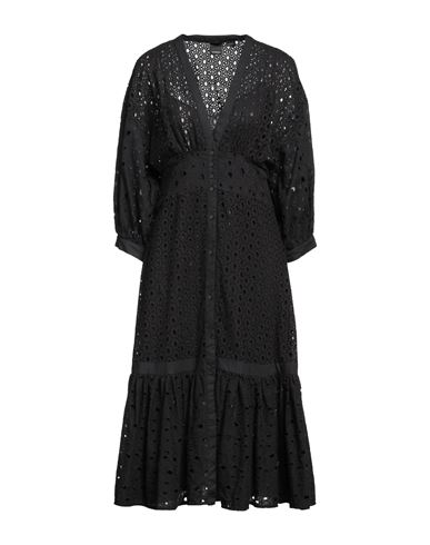Woman Midi dress Black Size 0 Cotton