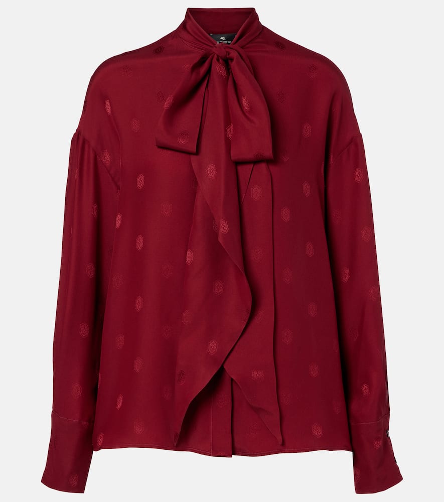 Jacquard silk crêpe de chine blouse