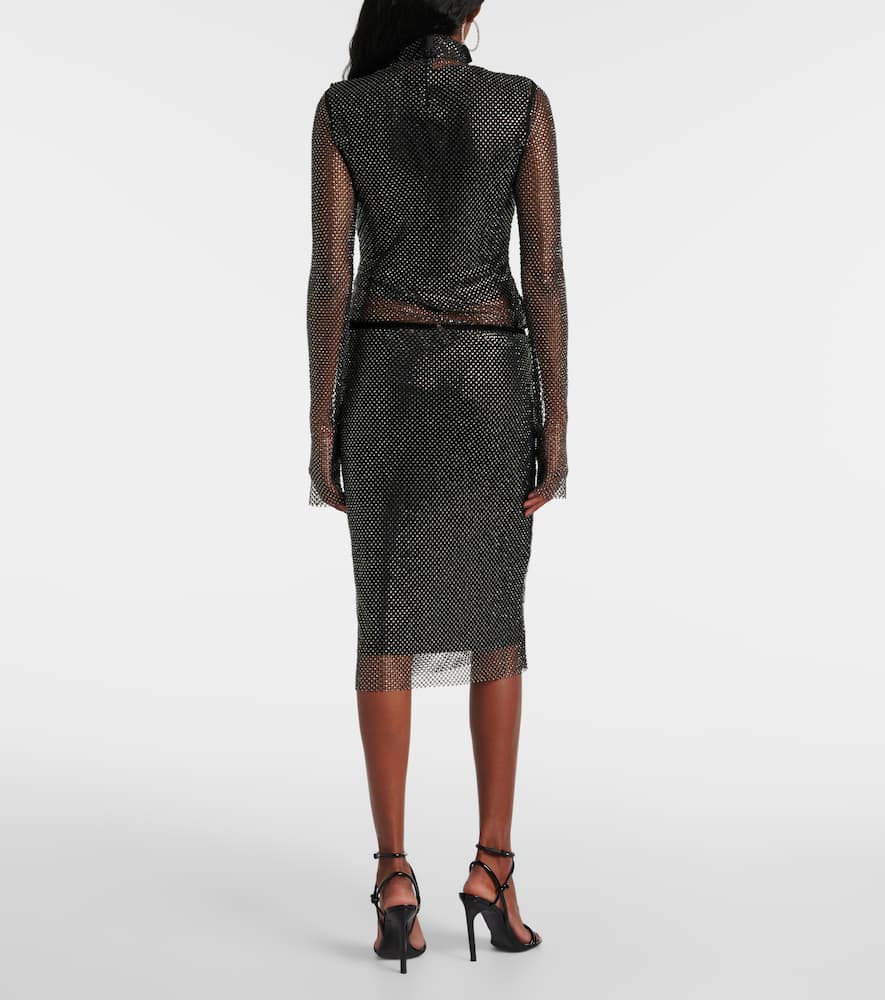 Sportmax Valdai embellished fishnet crop top