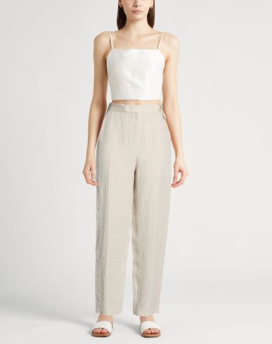 Woman Pants Beige Size 8 Linen, Viscose