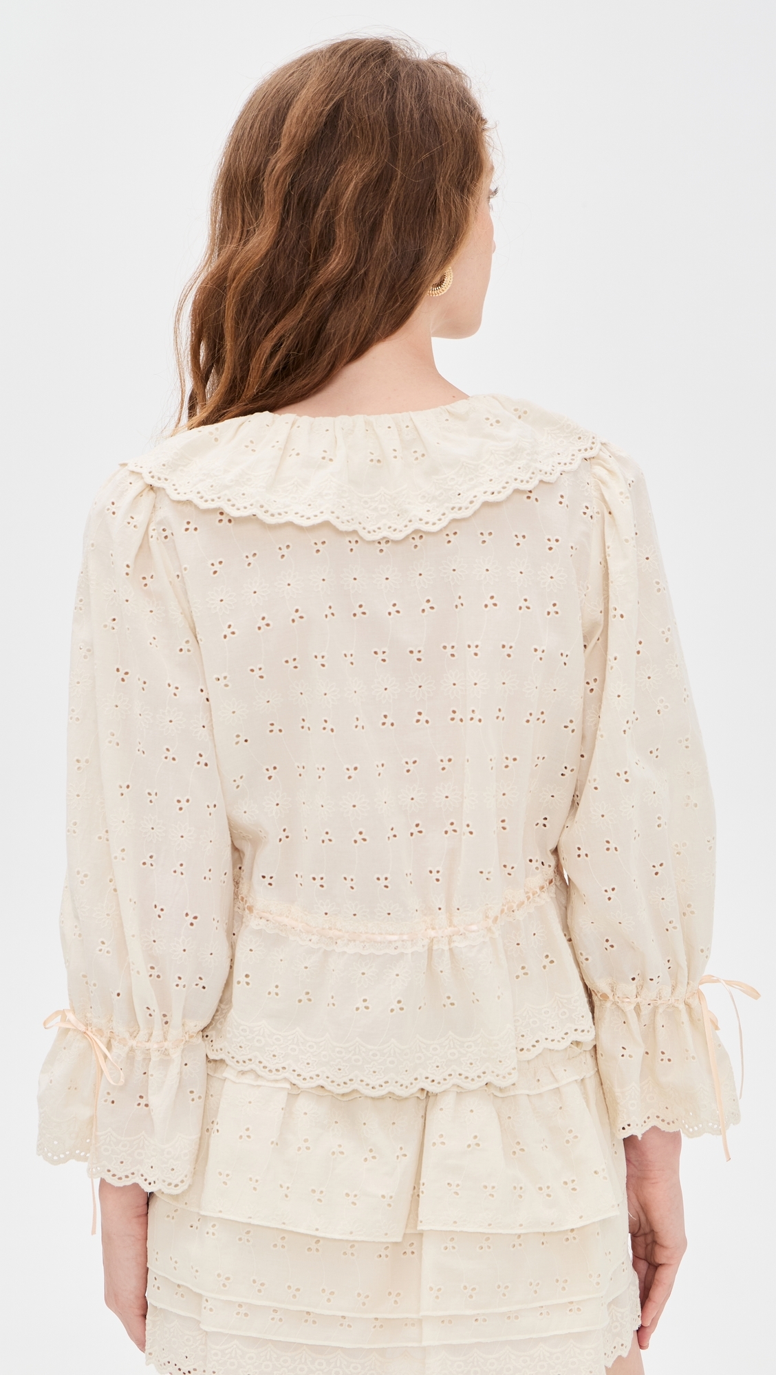 Sophia Ruffle Top Beige