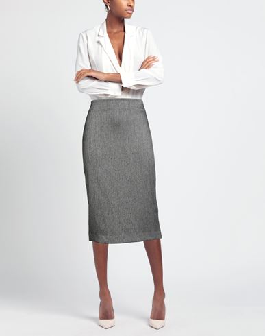 Woman Midi skirt Black Size 10 Polyester, Viscose, Elastane