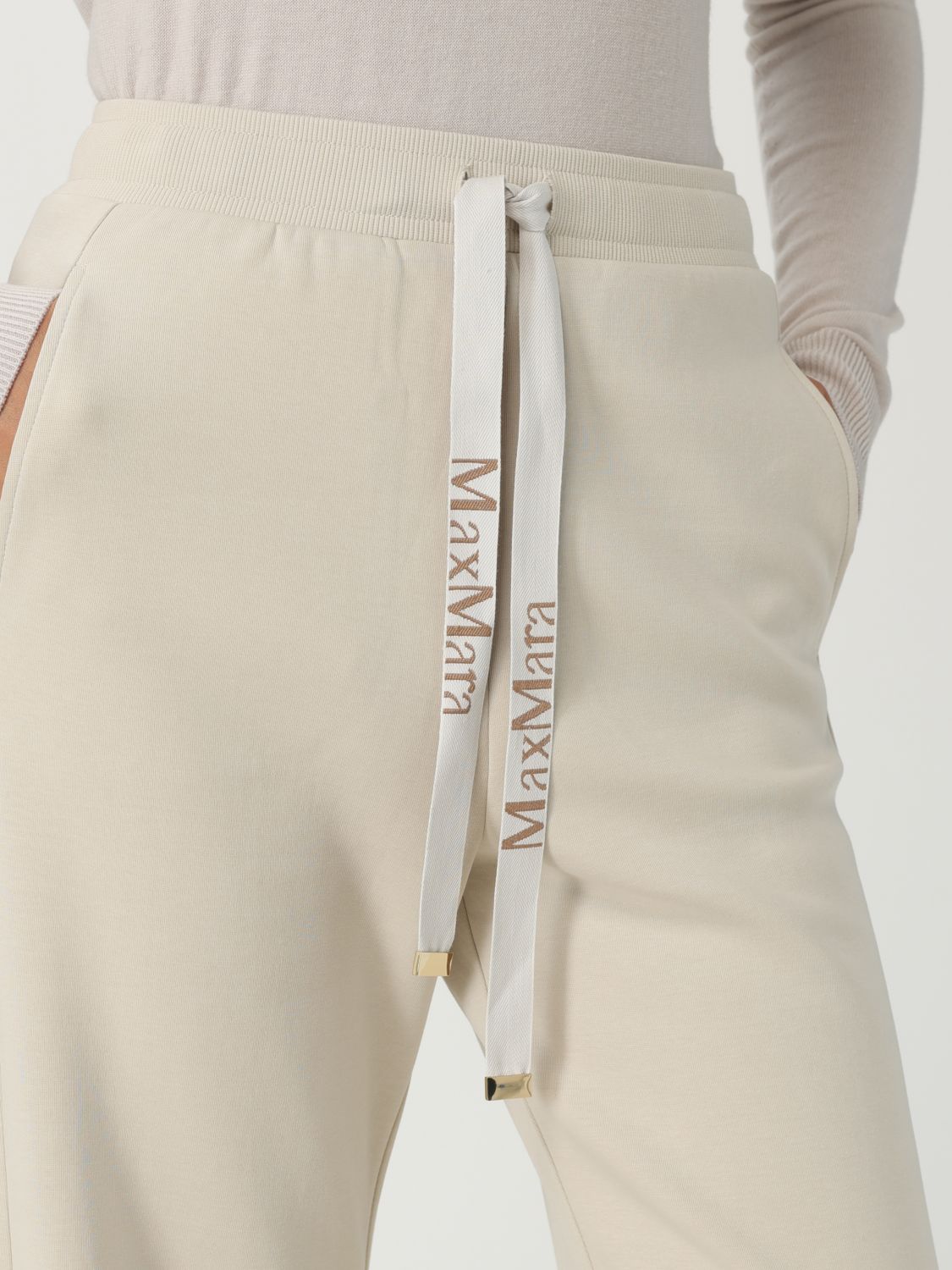 Drawstring-waist track pants - Neutrals