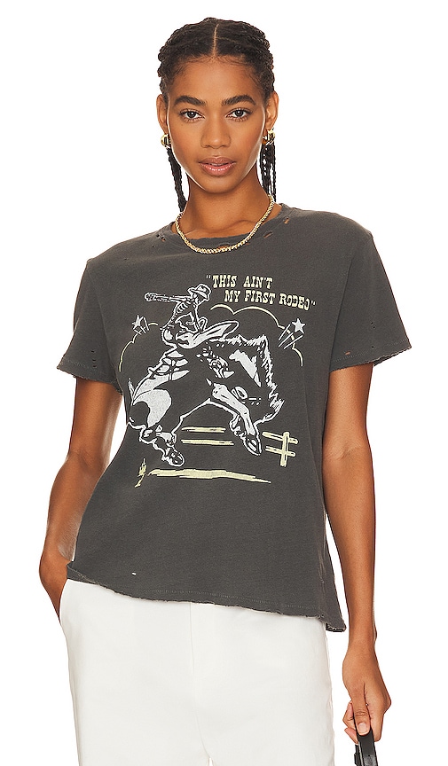 Junk Food SHIRT AIN'T MY FIRST RODEO in Black. Größe XS. Also in M