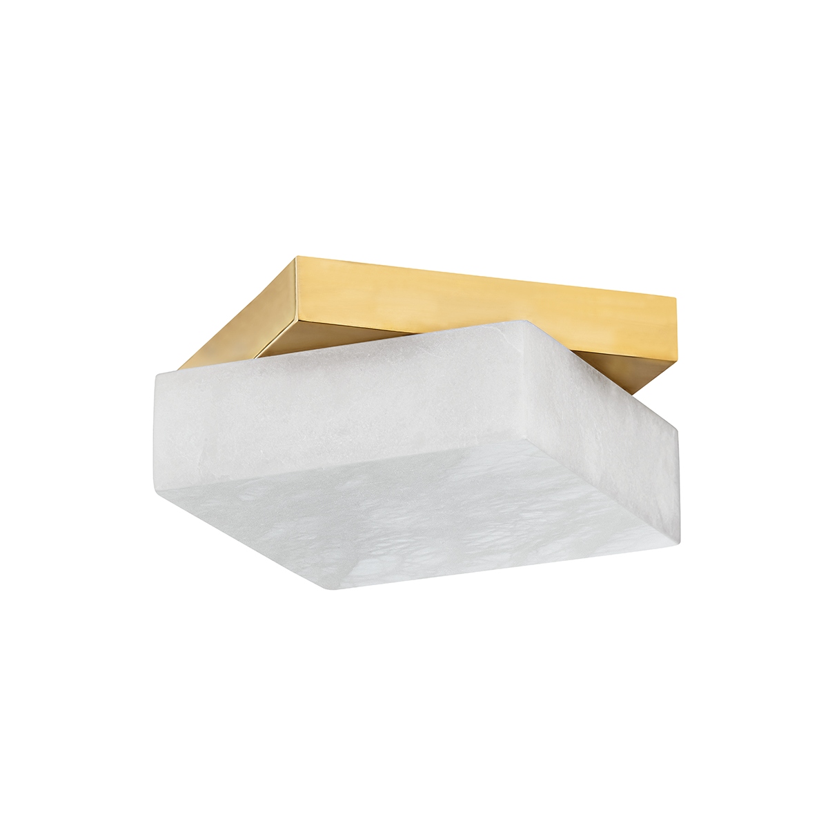 Brockton 1-Light LED Flush Mount in Aged Bra