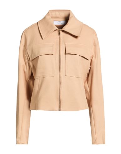 Woman Jacket Sand Size 6 Cotton, Elastane