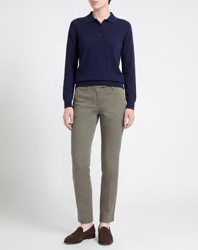Woman Pants Khaki Size 26 Cotton, Elastane