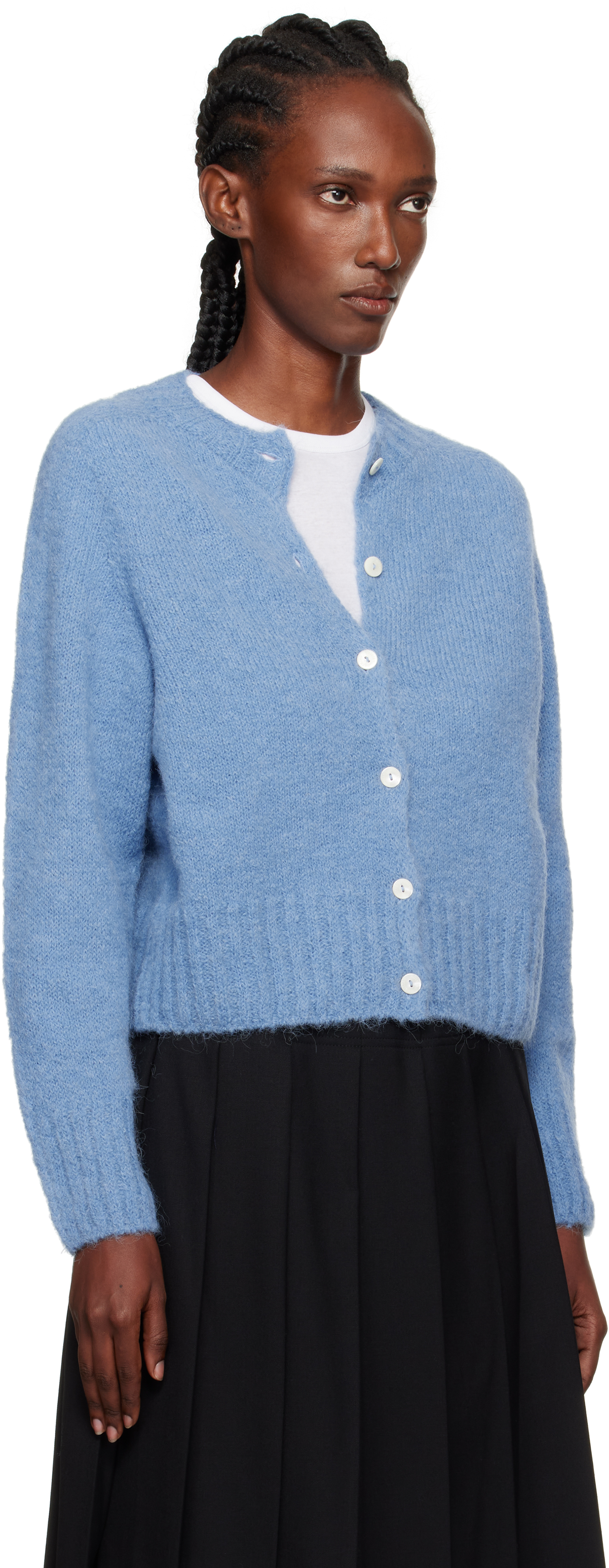 Blue Alpaca Knit Cardigan