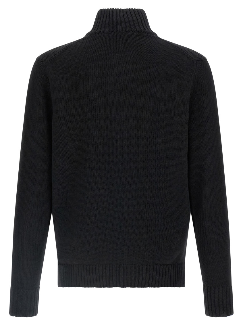 High-neck Button-fastening Cardigan