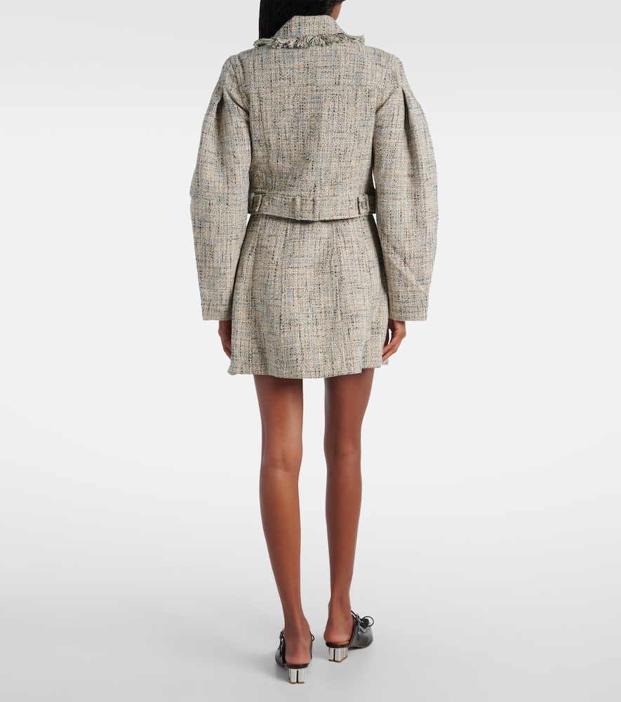 Cropped cotton tweed jacket