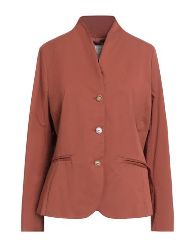 Woman Blazer Brown Size 10 Cotton, Polyamide, Elastane