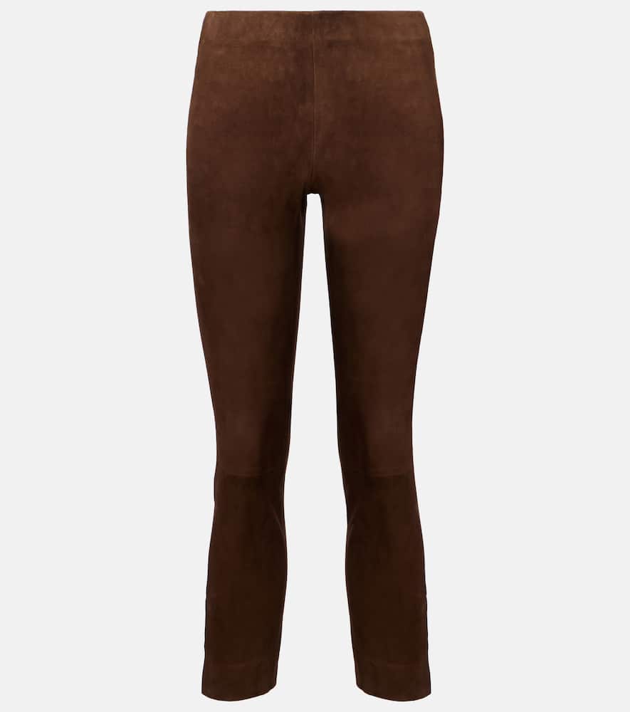 Suede slim pants