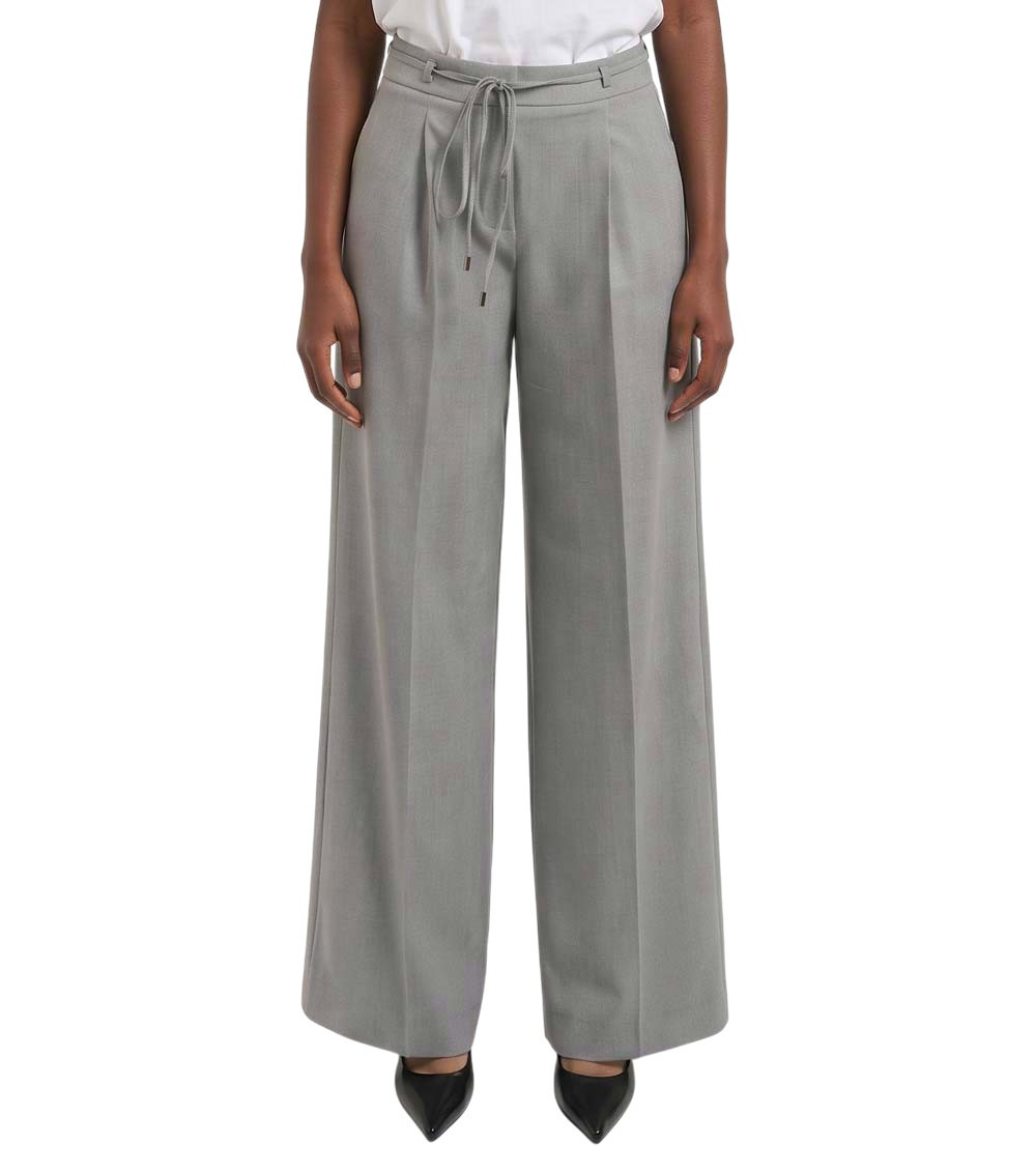 Grey Regular Pleated Pant