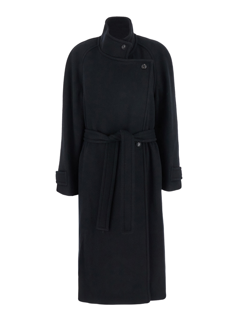 Soft Wool Twill Wrap Coat