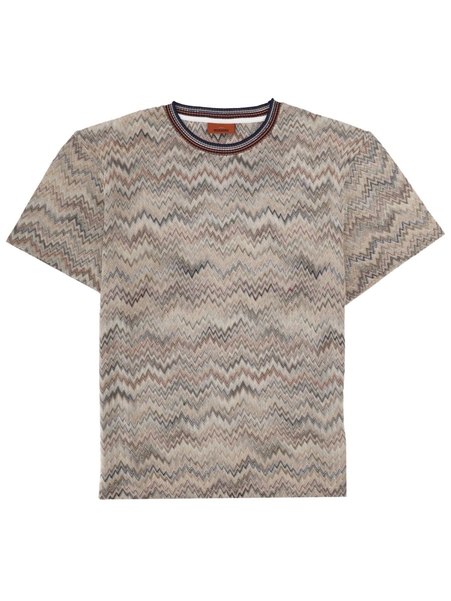 Missoni - chevron pattern crew neck short sleeve shirt