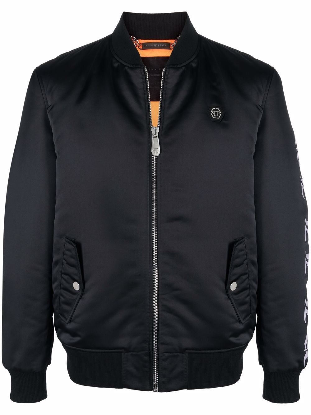 Logo-print bomber jacket - Blue
